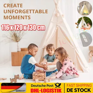 Tipi Teepee Indianerzelt Kinder Indianer Spitze Spielzelt Zelt Set Junge Mädchen - Bild 1 von 18