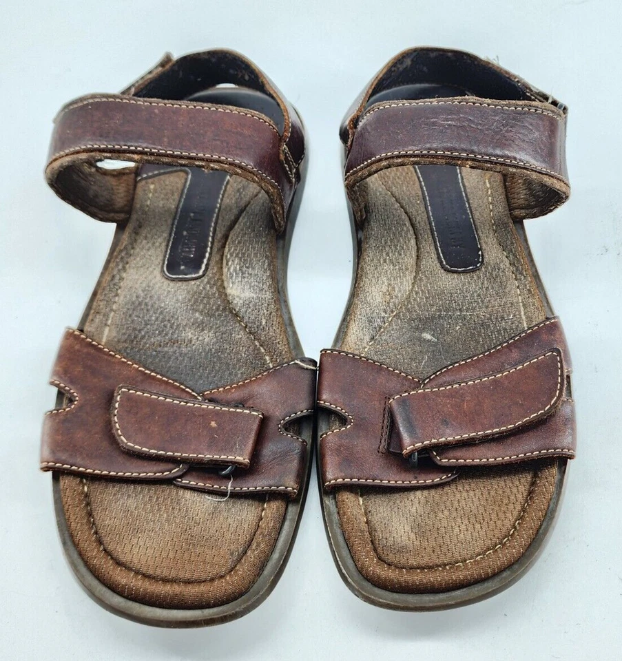 Johnston & Murphy 棕色皮革户外舒适肩带凉鞋男式 14 M 码 — 第 1/4 张图片