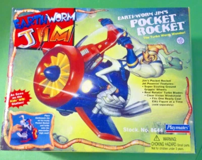Vehículo cohete de bolsillo Earthworm Jim 1994 Playmates de colección ¡NUEVO EN CAJA! Foto 1 de 4