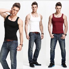 Men's Sleeveless Muscle Vest Athletic Sport Singlet A-Shirt Tank Tops Undershirt