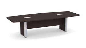 Mesa de conferencia moderna de 10 pies ESCONDE CABLES EN PATAS agrega fácilmente color espresso eléctrico - Imagen 1 de 4