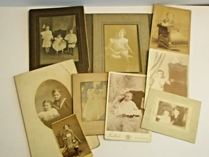 Antike Studio Fotos Kinder Baby Kleinkind 1890er 1900er Konvolut 9 - Bild 1 von 10