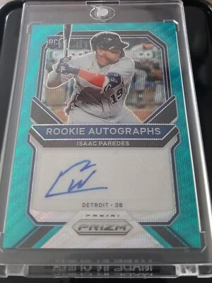 Isaac Peredes 2021 Rookie Auto Teal Wave Prizm # 50/50 Houston Astros ⚾️ - Image 1 of 2