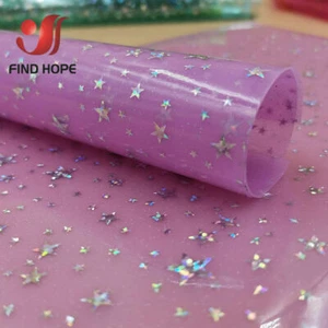 Sparkle Holographic PVC Vinyl Star Fabric DIY Handmade Bow Bag Craft Material A4 - Picture 1 of 16
