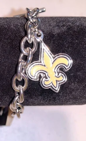 New Orleans Saints Officially Licensed Charm Chain Bracelet! Nickel Free Jewelry Cover