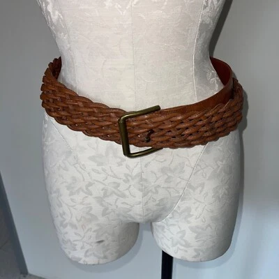 Cinturón A C Gypsy Vintage Mujer Talla 34 Marrón Tejido Cuero Italia Foto 1 de 4