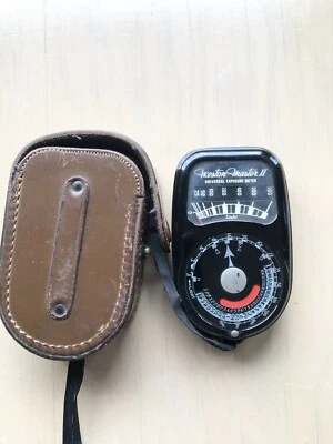 Estuche de cuero medidor de exposición Weston Master II modelo 735 vintage sin probar Foto 1 de 3