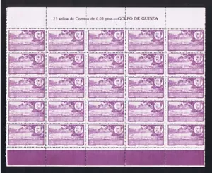 1949 Spanish GUINEA - San Carlos Bay - MNH partial sheet of 25 Scott #306 - Picture 1 of 1