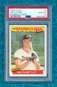 Fleer Baseball's Best #6 1986 Will Clark PSA 10 gemas como nuevo novato radiocontrol gigantes Texas - Imagen 1 de 1