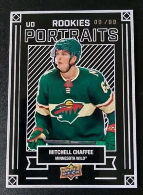 2022-23 Upper Deck Mitchell Chaffee Silver UD Rookie Portraits Card #P50. 09/99 - Image 1 of 3