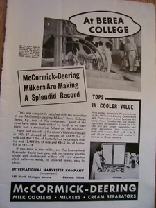 PUBLICIDAD DE CIERVO MCCORMICK DE COLECCIÓN -ORDEÑERO Y ENFRIADOR DE LECHE -6 1/2" X 9"-1939 - Imagen 1 de 2