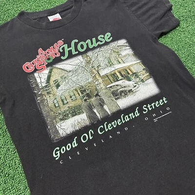 Vintage A Christmas Story 'Good Ol' Cleveland Street House'Black Shirt S 90s Y2K - Image 1 of 4