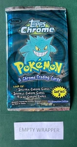 Pokemon TCG Topps Chrome Series 2 Gengar Pack EMPTY WRAPPER ($3.99 variant) - Picture 1 of 1