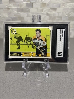 1968-69 Topps Hockey, #6 Derek Sanderson, SGC-6, BOSTON BRUINS - Image 1 of 2