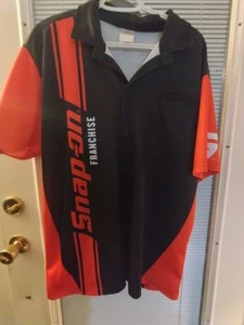 Camisa polo a presión para hombre negra naranja talla grande manga corta círculo exterior (F) - Imagen 1 de 9