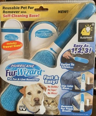 Removedor de pieles y pelusas para mascotas Hurricane Fur Wizard reutilizable con base de autolimpieza Foto 1 de 3