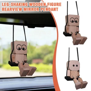 Car Mirror Swinging Ornament - Vehicle Interior Decor Wooden FigurinePendants - Picture 1 of 19