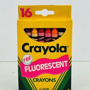 Pastelli fluorescenti caldi Crayola vintage 1990 numero 16 nuovi con scatola made in USA colori rari - Foto 1 di 8