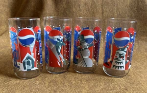 Juego completo de vasos de Navidad vintage 1995 Pepsi-Cola 16 oz muñeco de nieve reno - Imagen 1 de 24