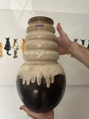 West German Fat Lava Floor Vase  - Image 1 of 2
