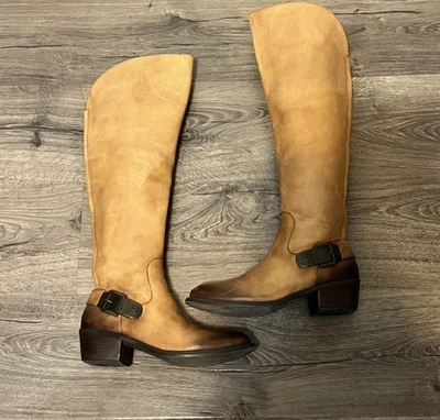 Vince Camuto VC-Bedina Botas de Equitación Ecuestres Marrón Tie Dye Cuero Talla 8 Foto 1 de 4