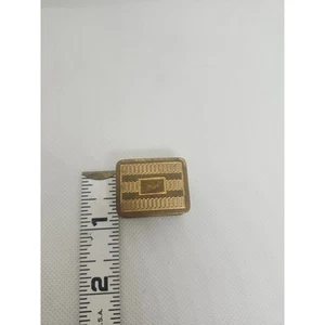 Vintage 1940's Volupte Brass Hinged Pill Box, trinket box goldtone - Picture 1 of 8