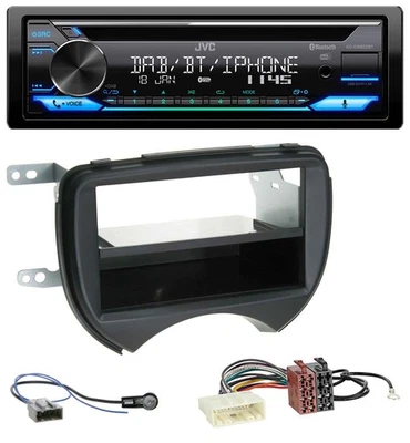 JVC Bluetooth MP3 USB DAB CD Autoradio für Nissan Micra K13 10-13 schwarz - Bild 1 von 4