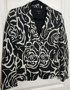 Ann Taylor Damen Gr. 10 schwarz-weiß Kurzjacke Blazer gefüttert 3 Knöpfe - Bild 1 von 8