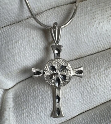 ✨Colar vintage de prata esterlina 925 pingente de dólar de areia cruzada 925 18”✨ - Imagem 1 de 4