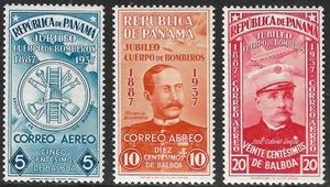 Panama Scott C40-C42 MH 50th Anniversary Fire Department Issued 1937 - Bild 1 von 2