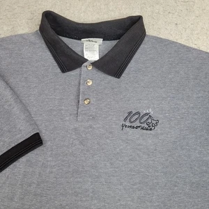 Disney World Poloshirt Herren 2XL Grau Schwarz Kurzarm 100 Jahre Y2K - Bild 1 von 8