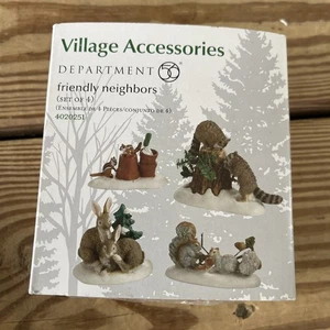 Department 56 Original Snow Village Friendly Neighbors Set of 4 4020251 - Picture 1 of 5
