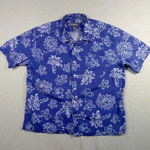 Eddie Bauer Hawaiian Shirt Men's Extra Large Short Sleeve Shirt with Camp Collar - Picture 1 of 12