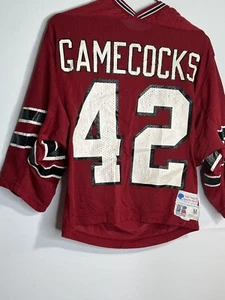 VTG 80s 90s Russell Athletic South Carolina Gamecocks Jersey Sz M Red Sam Wyche - Picture 1 of 12