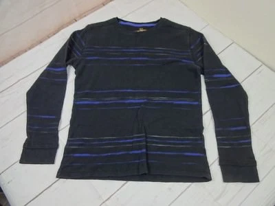 Camisa Epic Threads Niños Talla M Negra con Rayas Azules y Grises 100% Algodón Foto 1 de 2