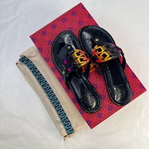 Tory Burch Sandals Womens 5.5 Patent Leather Thong Flat Miller Rainbow Cruise +