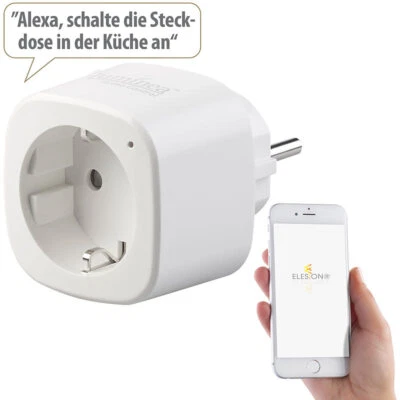 WLAN-Steckdose mit App, 16 A, komp. zu Siri, Alexa & Google Assistant - Bild 1 von 4