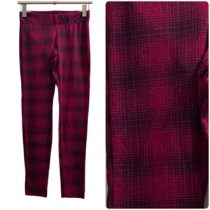 Aqua Black Red Polyester Blend Knit Lightweight Leggings Size XS - Picture 1 of 9