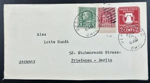 1926 US Postal Stationary (Scott #U522) Used Perrysburg, Ohio to Berlin, Germany - Picture 1 of 2