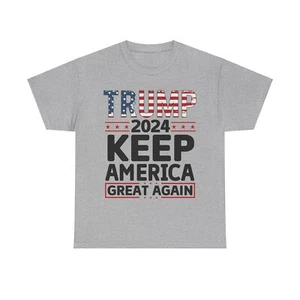 Trump 2024 Keep America Great Again Light Colors Unisex Heavy Cotton Tee - Picture 1 of 41
