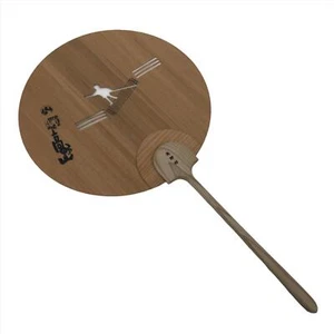 Japanese Koya Cedar Wood Fan Uchiwa Round Kitayama River Rafting Kanji U162 - Picture 1 of 12