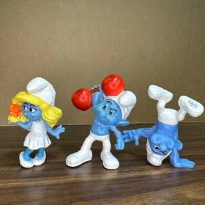 SMURFS Figures Lot of 3 McDonalds Happy Meal Toys 2011 Peyo 3” PVC Retro - Picture 1 of 5