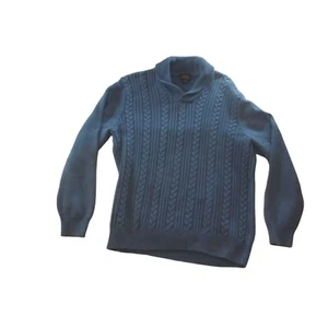 Jos A. Bank Zopfmuster Pullover Herren Gr. XL Vintage Baumwolle Blau Executive Collectio - Bild 1 von 6