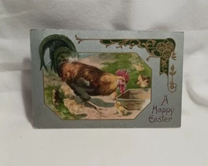 Vintage (1900er) Ostern Küken Hahn Bauernhof Postkarte "Frohe Ostern"  - Bild 1 von 8