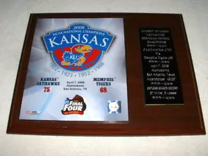 KANSAS JAYHAWKS KU 2008 NCAA BASKETBALL NATIONALE MEISTERSCHAFT PLAKETTE BLHN - Bild 1 von 2