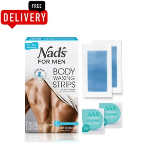 Nad's For Men Body Wax Strips - Wax Hair Removal For Men - At Home Waxing Kit - Picture 1 of 9