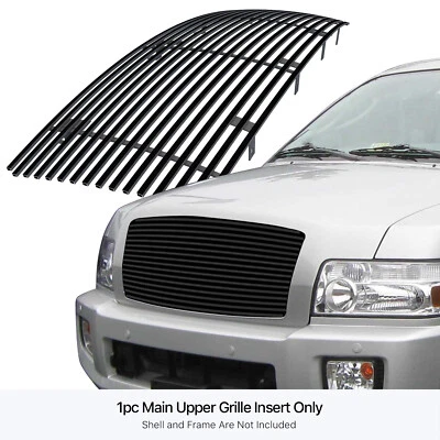 For 2004-2010 Infiniti QX56 Upper Stainless Steel Black Billet Grille Insert - Image 1 of 4