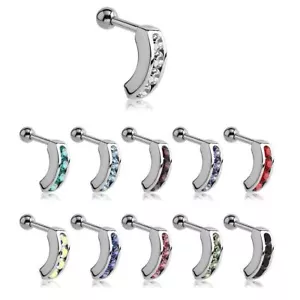 Ear Cartilage Helix Tragus Piercing Ring Surgical Steel Body Jewelry 2mm CZ 16G - Picture 1 of 1