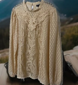 Torrid taglia 3 (3X) modello misto pizzo beige misto cotone elegante casual bellissimo - Foto 1 di 11