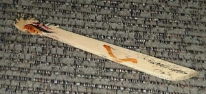 FANTASTIC ANTIQUE FIGURAL INDIAN CARVED BUFFALO BONE HAND COLORS LETTER OPENER - Picture 1 of 3